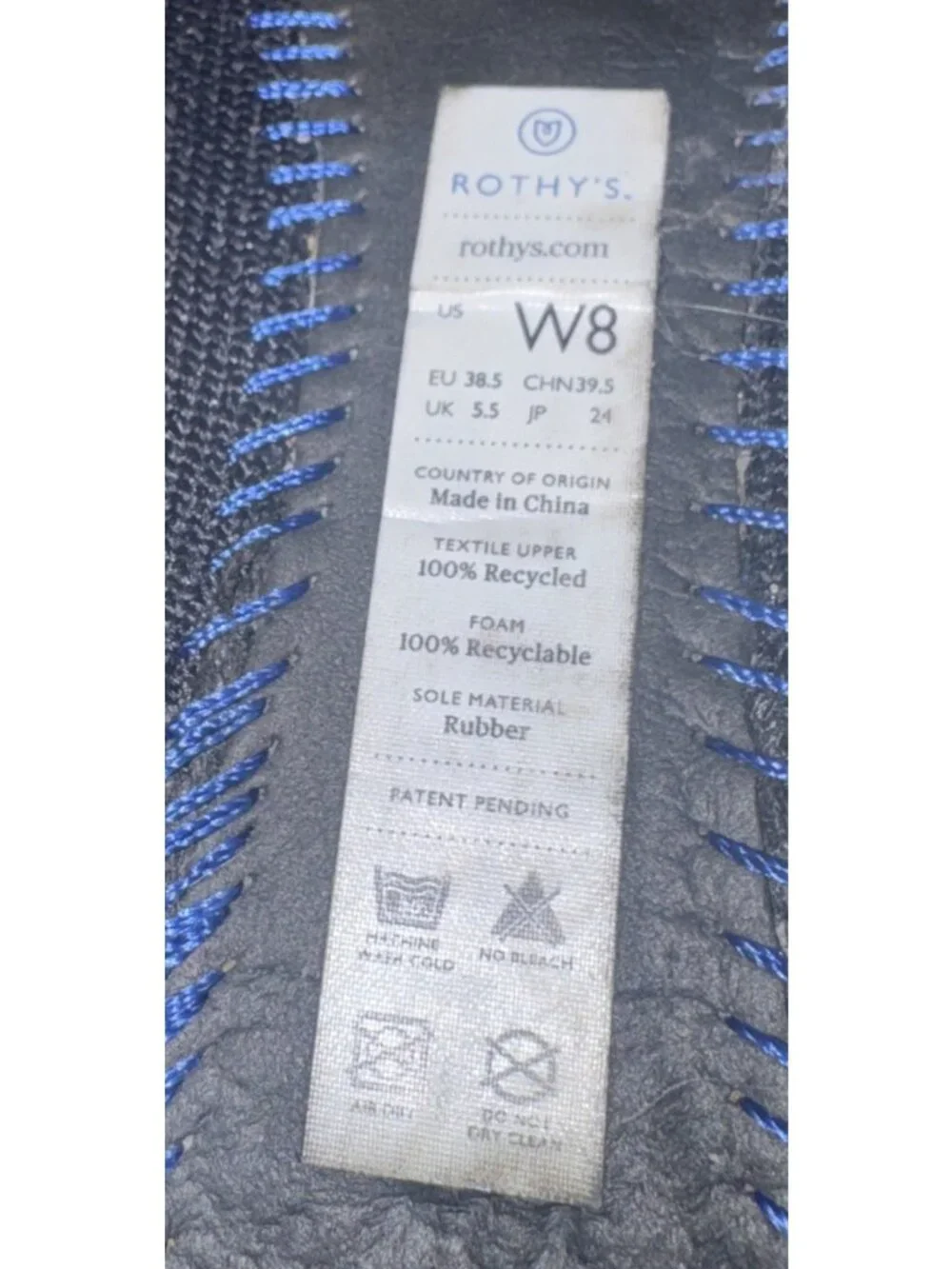 Rothy's The Flat Womens Knit Slip On Flats Shoes Size 8 Gray Birdseye